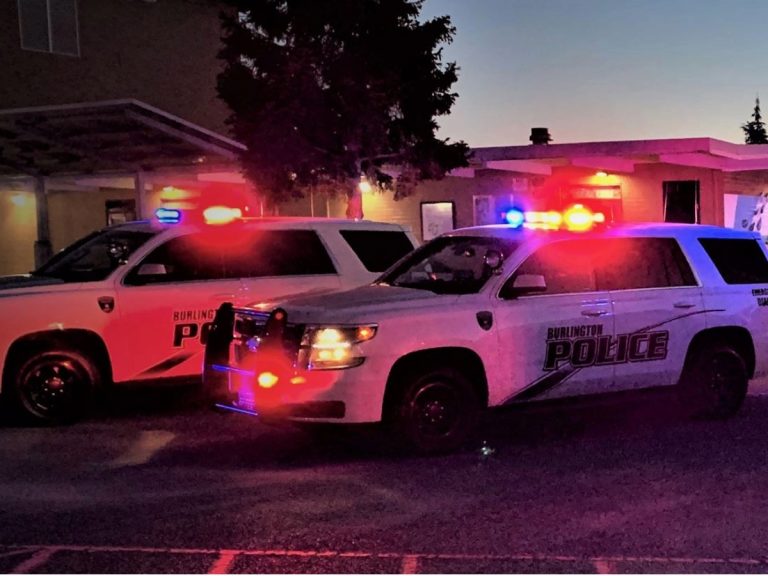 police cruisers with lights on