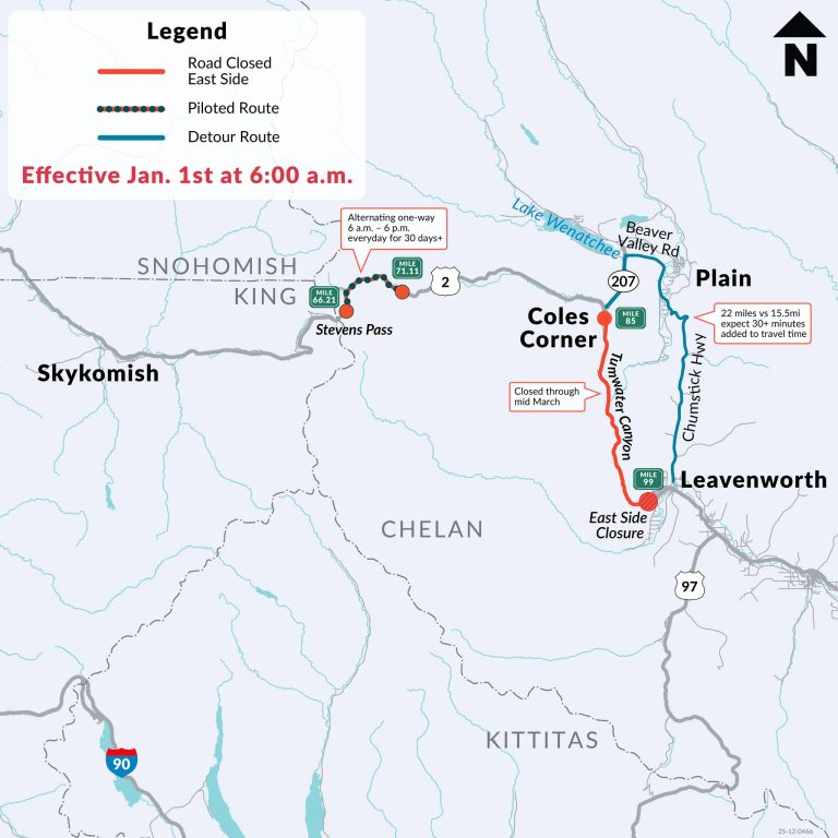 HWY 2 closure map