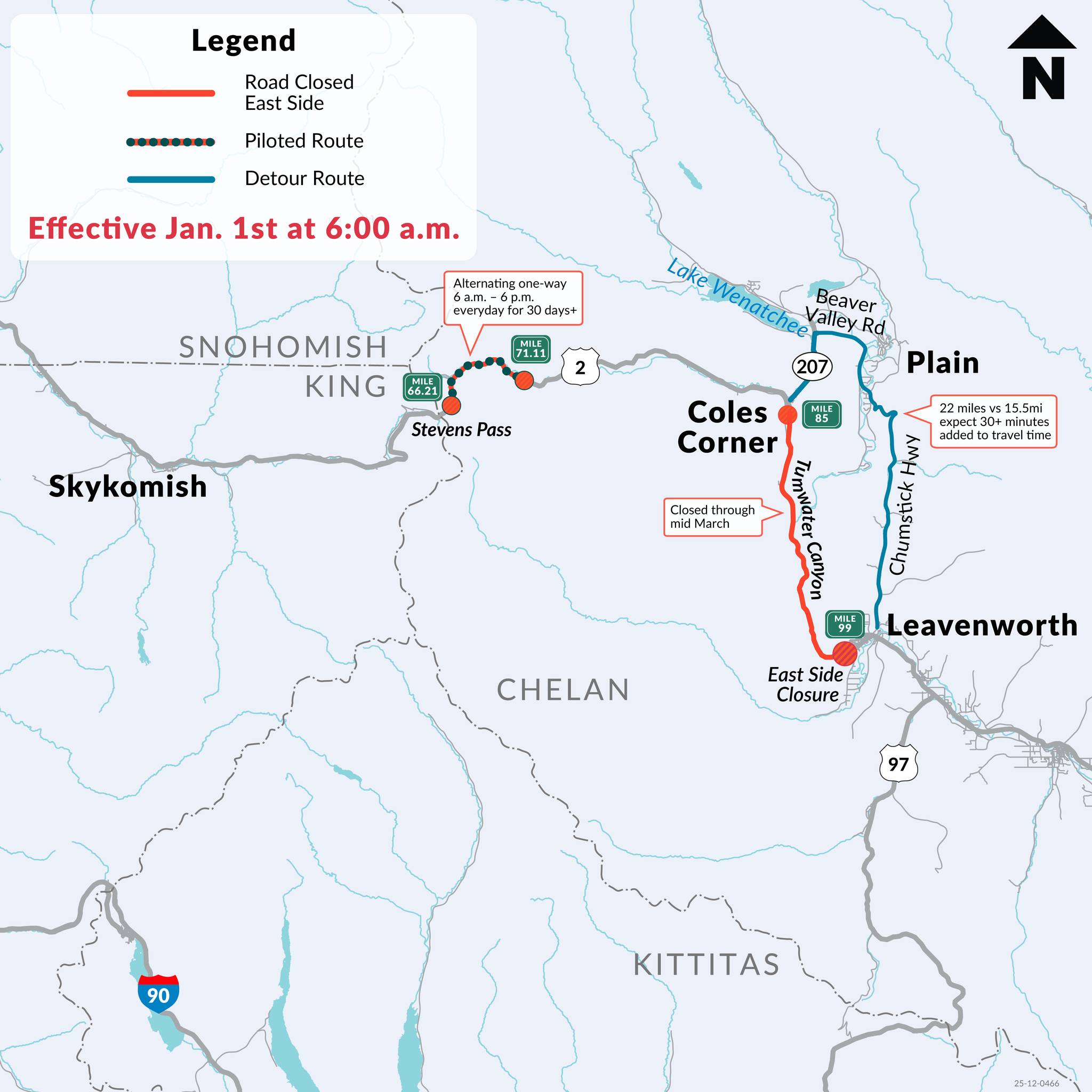 US 2 Reopening Between Skykomish and Stevens Pass Ahead of Schedule