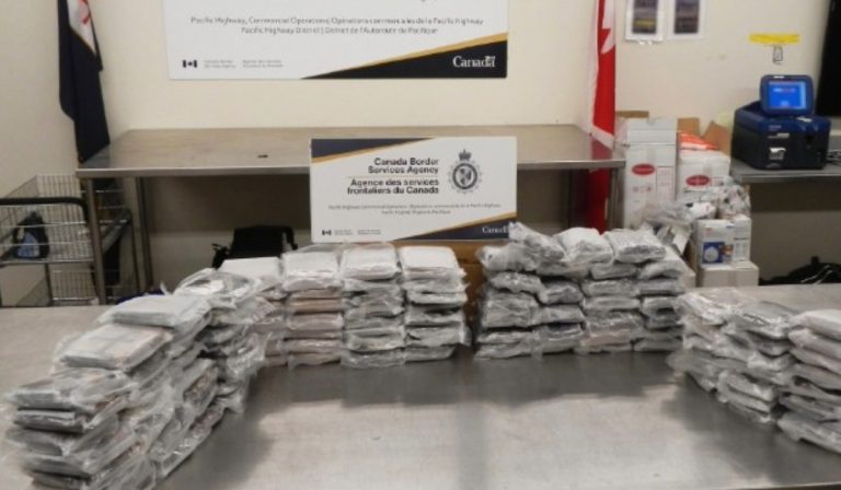 Pacific Highway truck crossing where CBSA seized 247 pounds of opium