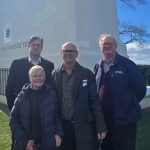 Local Canadian and U.S. officials spoke at the Peace, Love, and a Handshake rally at Peace Arch Park.
