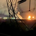 Bright flames from the BP Cherry Point refinery lit up the sky Tuesday across Whatcom County and southern B.C.