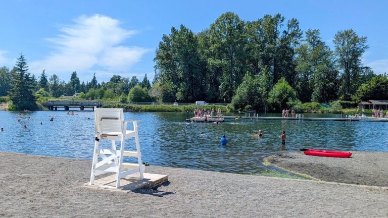 Lifeguards are back at Bloedel Donovan Park in Bellingham for the summer, providing supervised swimming daily from 1 to 6 p.m. through Aug. 30, weather permitting.