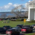 Visitors enjoy a sunny afternoon at Peace Arch Historical State Park in Blaine. The Peace Arch Monument, dedicated in 1921 as a symbol of friendship between the United States and Canada, overlooks Boundary Bay.