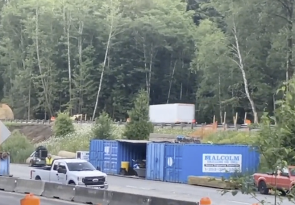 A two-vehicle crash involving a water attenuator truck on northbound I-5 near Lake Samish on June 23 sent both drivers to St. Joseph Medical Center in an active WSDOT construction zone.