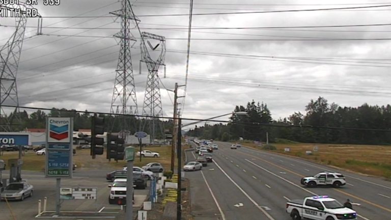 A rollover crash closed both directions of SR 539 at East Smith Road north of Bellingham Sunday morning as emergency crews responded to the scene.