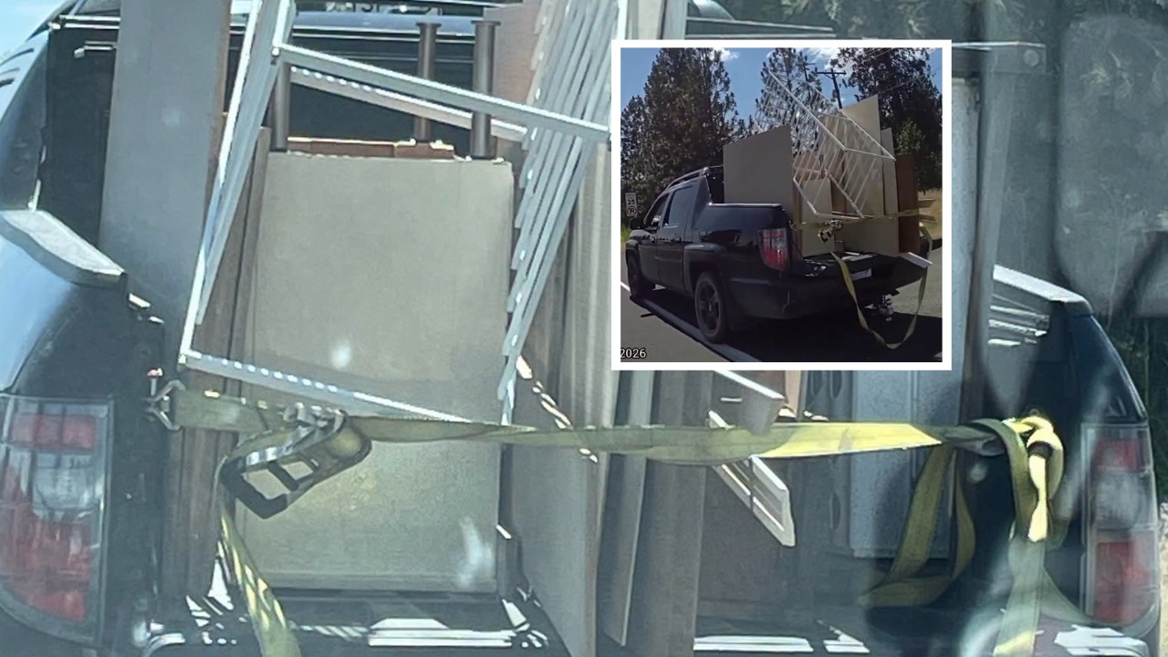 A WSP trooper cited a driver for hauling a towering load of furniture secured by a single strap. The stop is part of a monthlong statewide cargo securement emphasis campaign.