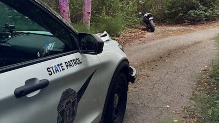 A motorcyclist traveling more than 90 mph was arrested after attempting to flee and hide from a Washington State Patrol trooper, officials said.