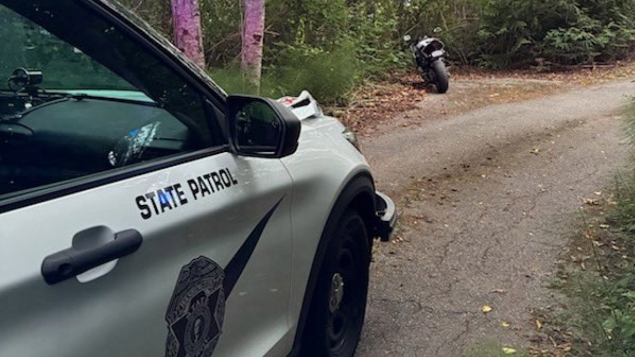 A motorcyclist traveling more than 90 mph was arrested after attempting to flee and hide from a Washington State Patrol trooper, officials said.