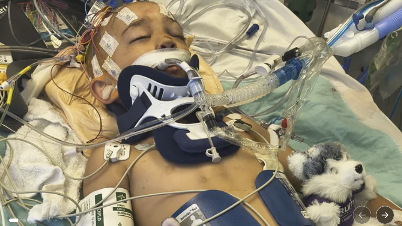 Killian Gonzales in the Pediatric Intensive Care Unit at Harborview Medical Center