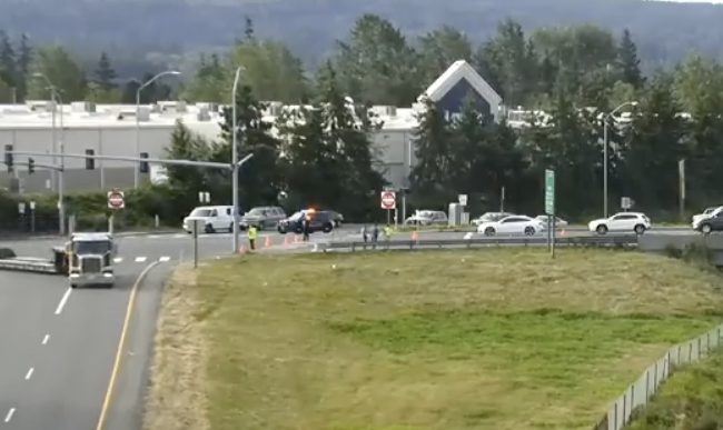 Bellingham Fire Department crews responded about 4:50 a.m. to East Sunset Drive and the I-5 overpass. They found a crash involving one vehicle and one pedestrian.