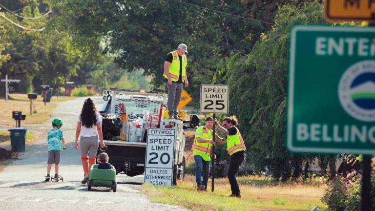 Bellingham has started installing 20 mph signs on residential and downtown streets to reduce crashes and improve pedestrian and bicycle safety.