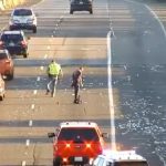 A truckload of soda cans spilled across northbound I-5 at Iowa Street in Bellingham. Crews cleared the road in about 45 minutes with no injuries.