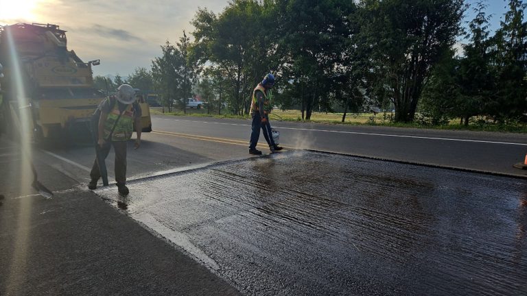 Drivers should expect delays near Nugents Corner Monday as WSDOT crews finish paving SR 9 near the SR 9/SR 542 roundabout.