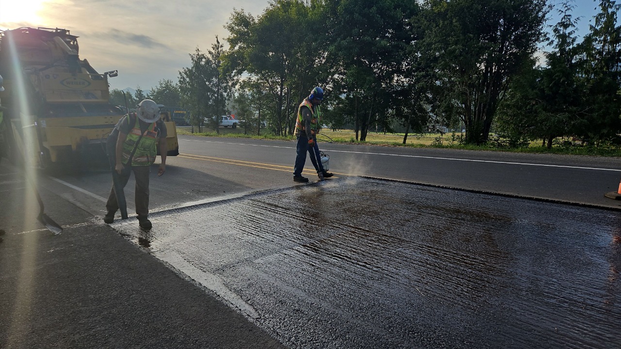 Drivers should expect delays near Nugents Corner Monday as WSDOT crews finish paving SR 9 near the SR 9/SR 542 roundabout.