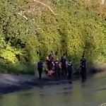 Emergency crews respond along the Nooksack River near Hovander Park after a 10-year-old girl became stranded in the water Wednesday evening.