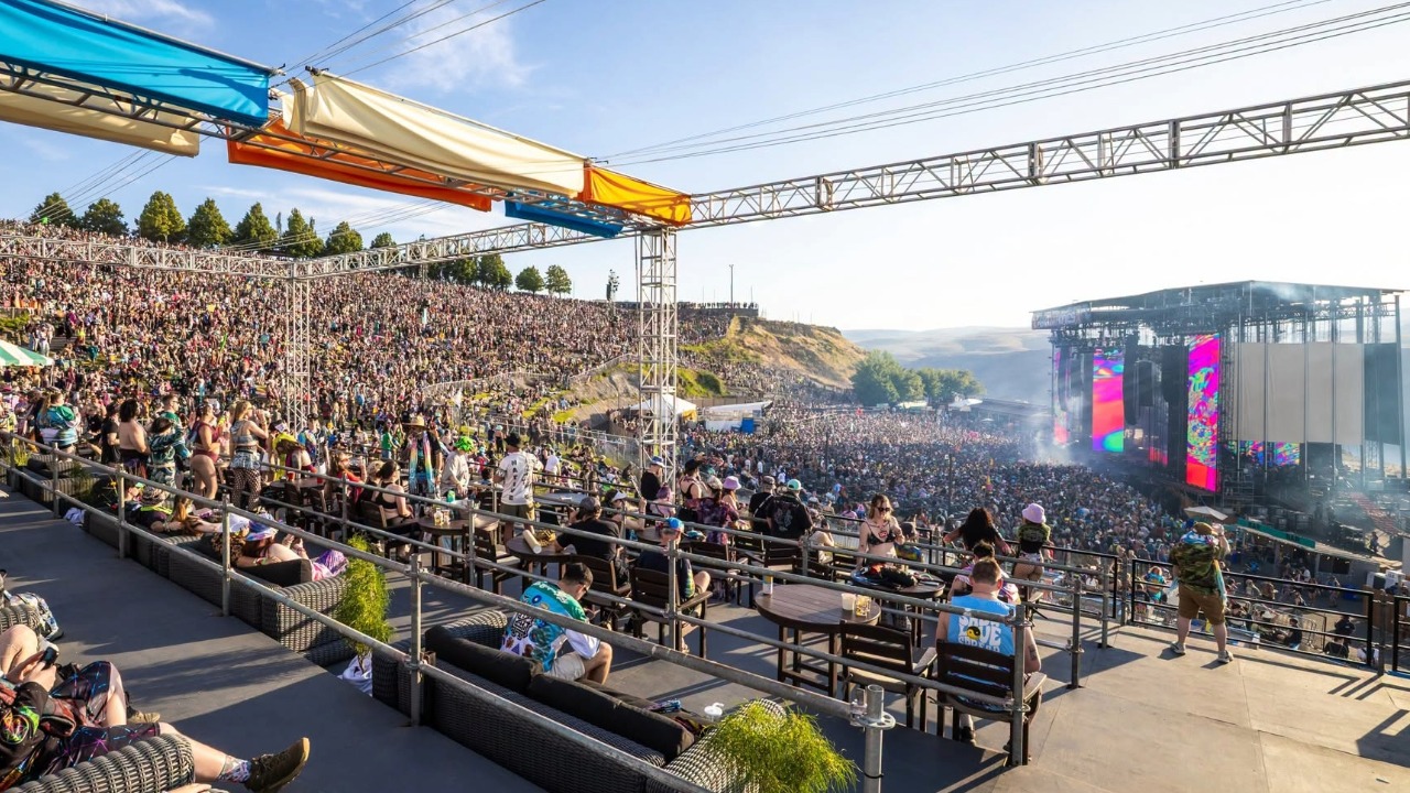 Fans crowd the Gorge Amphitheatre's Sunset Deck and lawn during a show this summer.