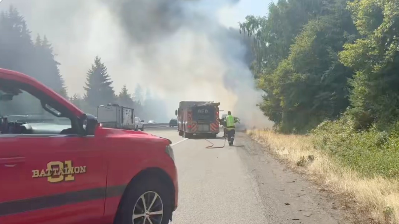 Reports of Car Doing Donuts Just Before Fiery Scene on I-5