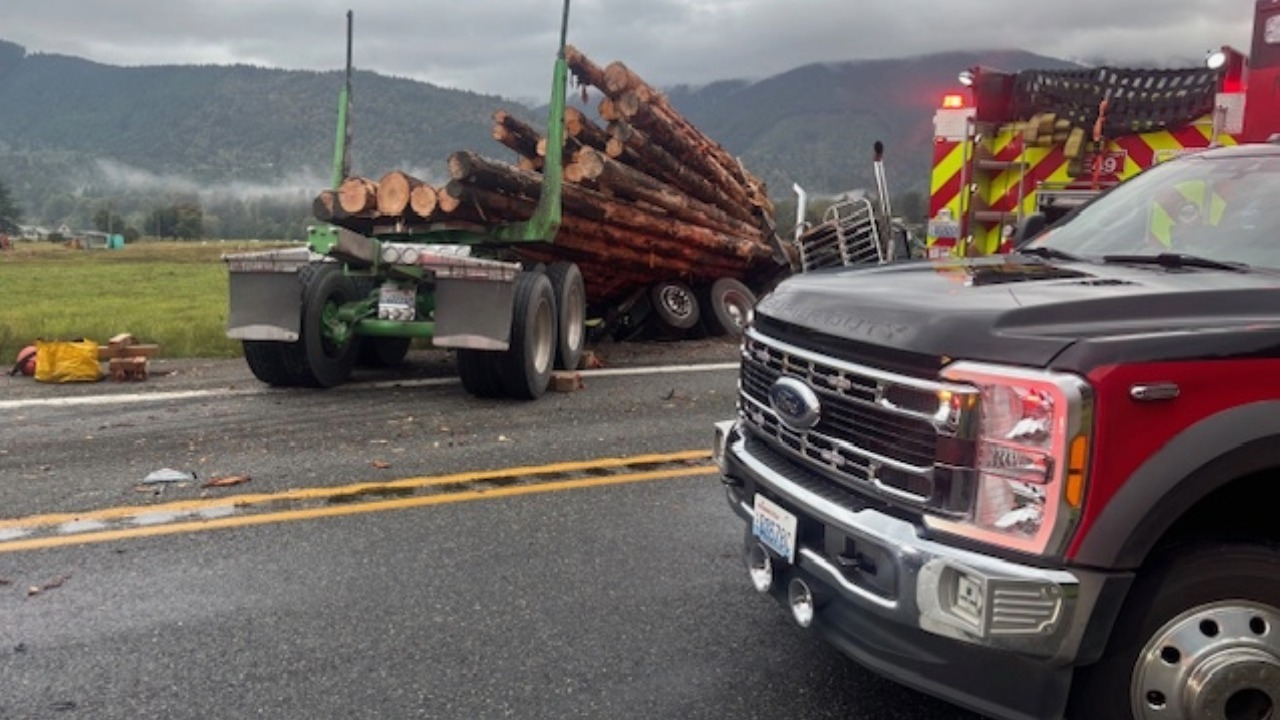 A logging truck crossed the center line on SR 530 near Arlington, killing 28-year-old Lauren Kuntz and closing the highway for hours.