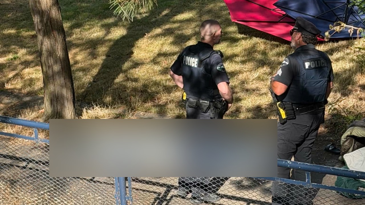 Bellingham Police officers respond to a death investigation at a city park along Whatcom Creek on Wednesday, Sept. 9, 2026.