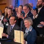 Gov. Bob Ferguson and Finland's Ambassador to the United States, Leena-Kaisa Mikkola, signed a memorandum of understanding Tuesday to expand cooperation in maritime industries, aerospace, clean energy, quantum technology and trade.