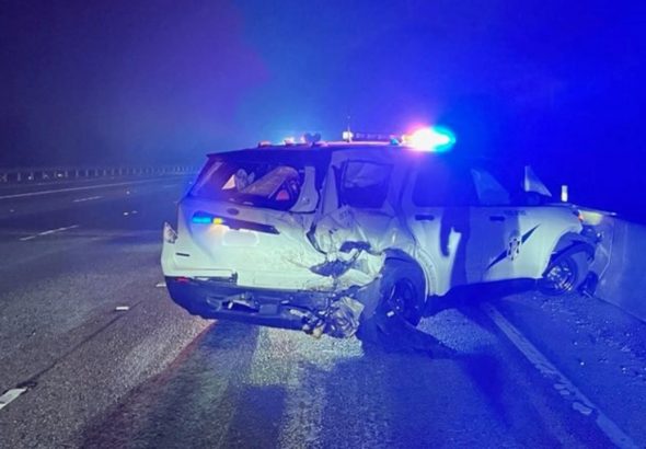 A DUI suspect was arrested after hitting a Washington State Patrol patrol car at a northbound I-5 crash scene near Federal Way.